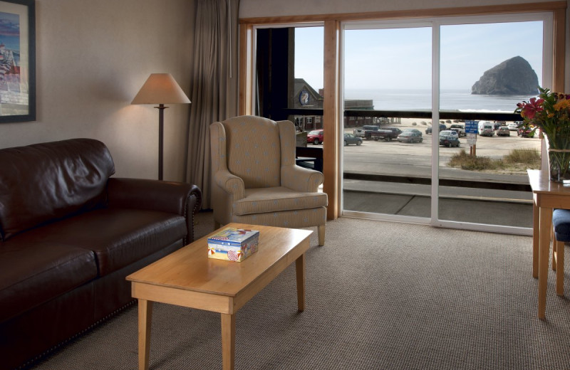 Guest living room at Inn at Cape Kiwanda.