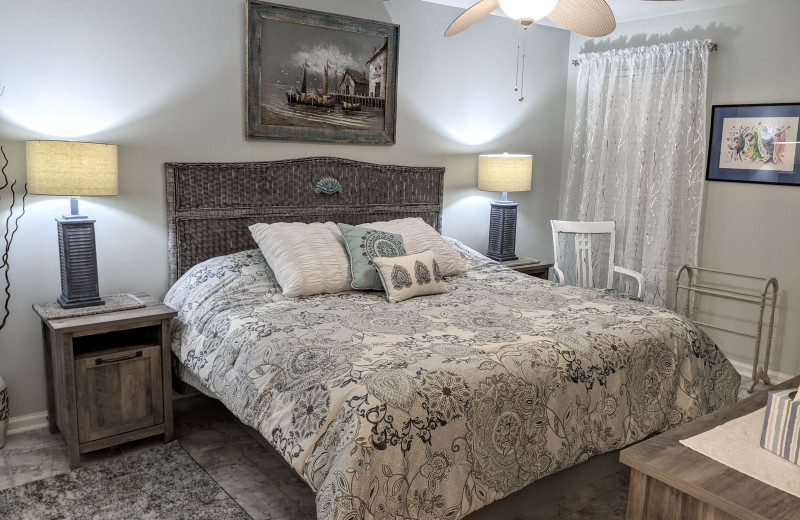 Rental bedroom at Sunset Properties.