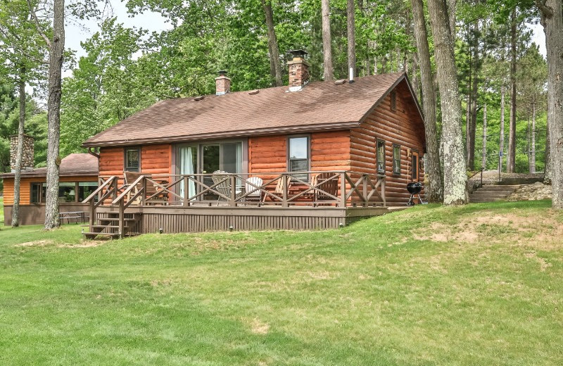 Cabin exterior at Serenity Bay Resort.