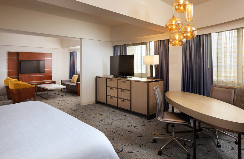 Guest room at Sheraton Gateway Los Angeles Hotel.