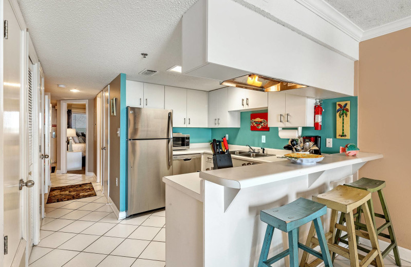 Rental kitchen at Bender Realty Vacation Rentals.