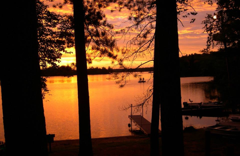 Sunset at Golden Fawn Lodge.