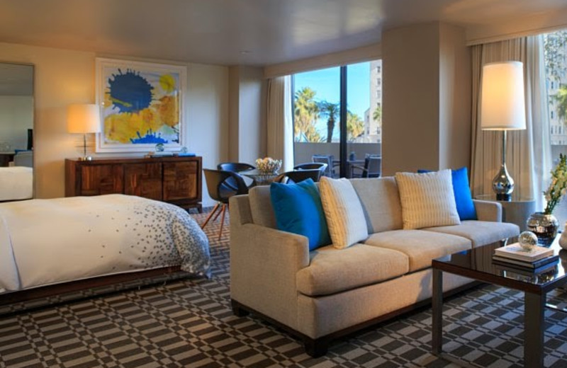 Guest room at Renaissance Long Beach Hotel.