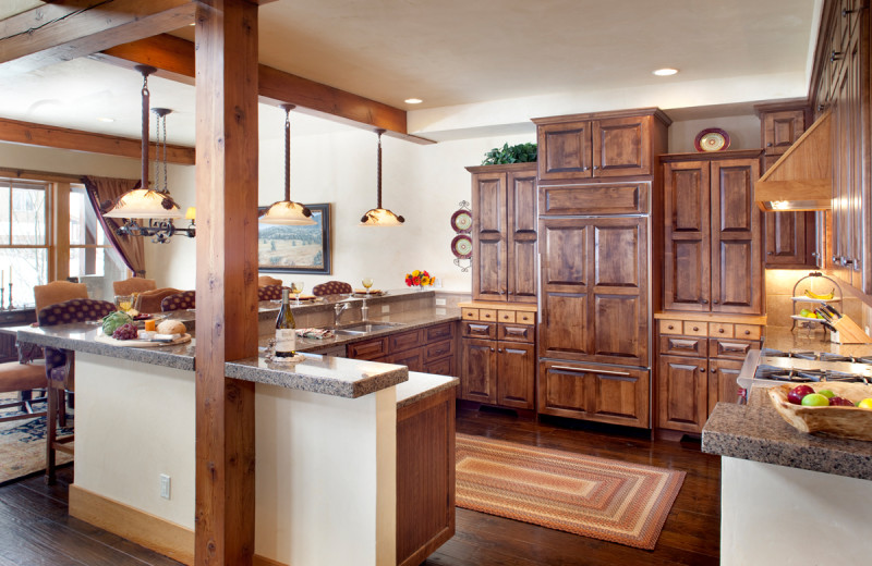 Rental kitchen at The Porches of Steamboat.
