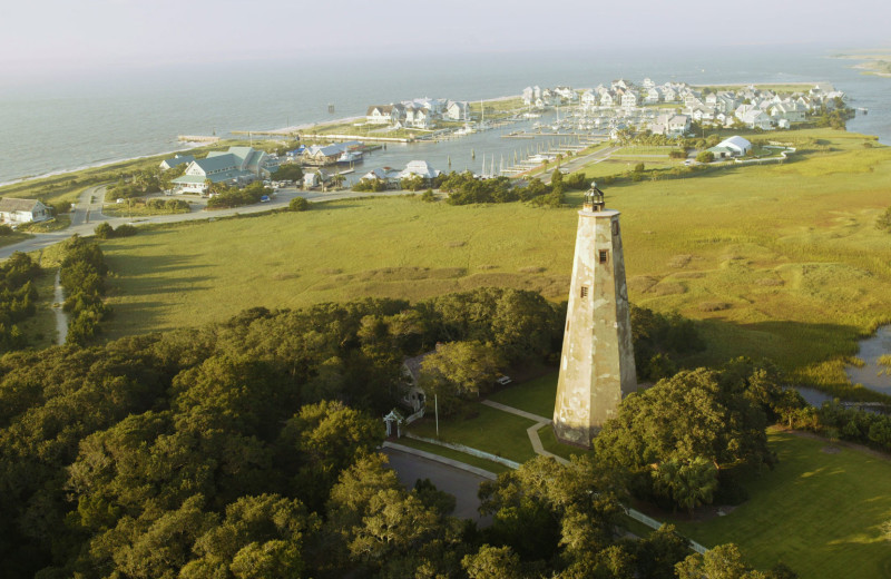 Aerial view of island at Bald Head Island Limited.