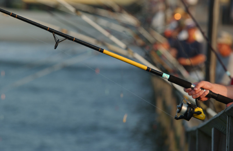 Fishing on pier at Springmaid Beach Resort 