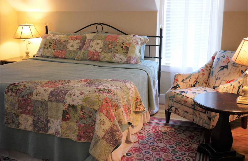 Rental bedroom at Acadia Cottage Rentals.