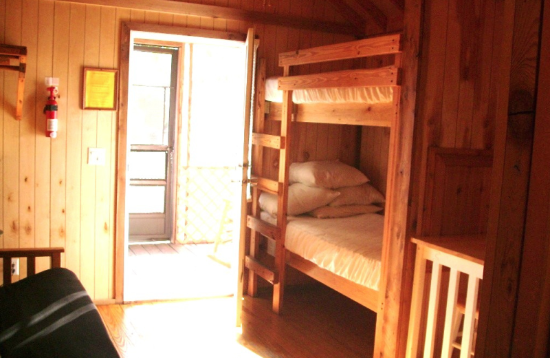 Cabin bunk beds at Navarre Beach Campground.