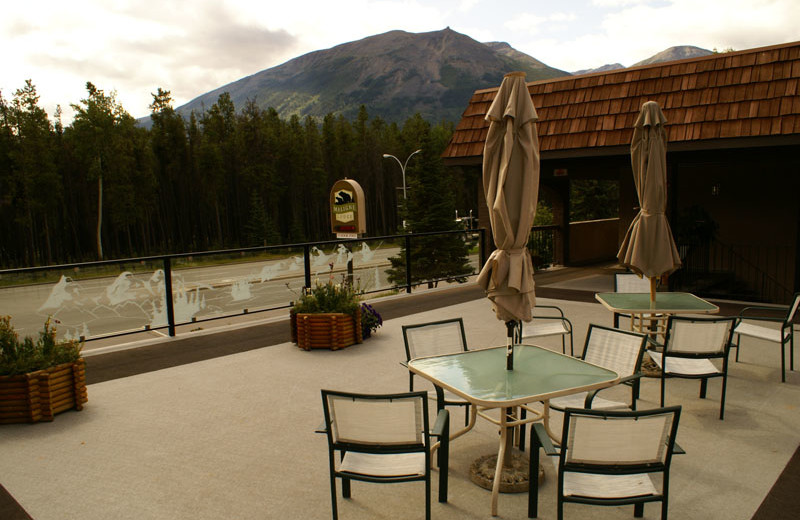 Patio at Maligne Lodge.