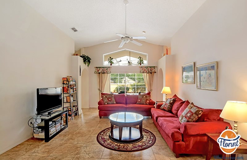 Rental living room at Florint Vacations.