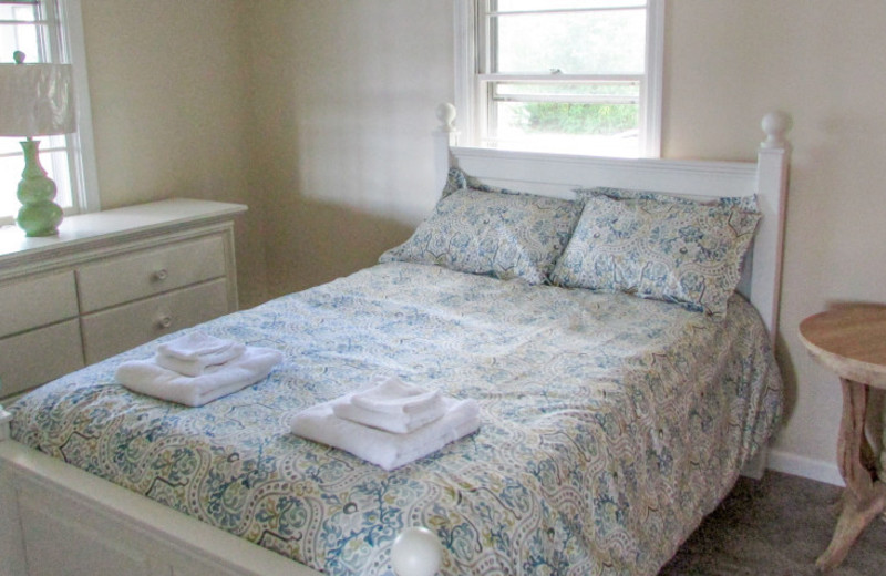 Cabin bedroom at Westward Shores Camping Resort.