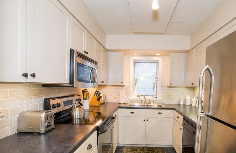 Rental kitchen at Stowe Vacation Rentals & Property.