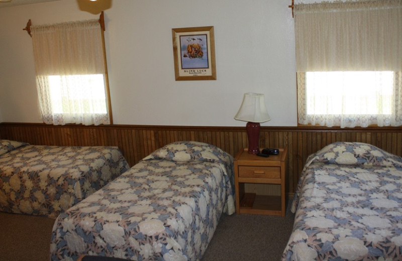 Cabin bedroom at Ballard's Resort.
