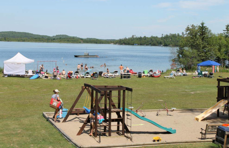 Children's playground at Thunder Lake Lodge.