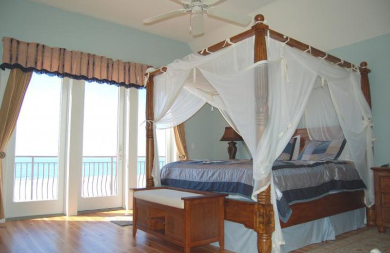 Rental bedroom at Sunset Properties.
