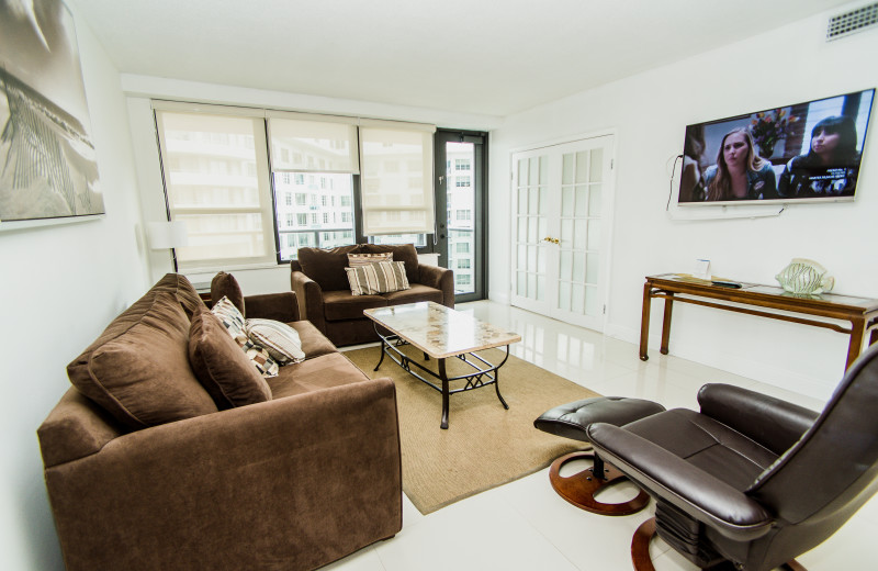 Guest living room at The Alexander All Suite Oceanfront Resort.