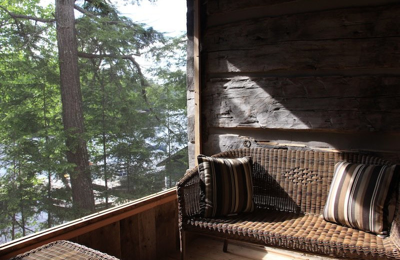Cabin porch at Bartlett Lodge.