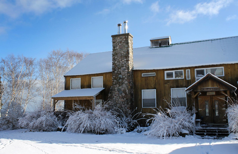 Winter lodge at Cabot Shores Wilderness Resort.