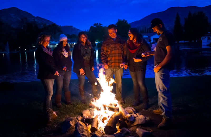 Bonfire at Wonder Valley Ranch Resort.