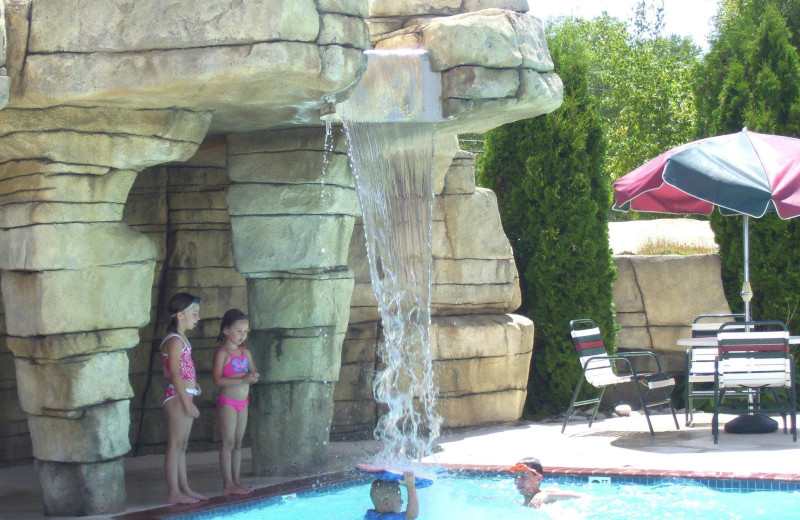 Water fall pool at Bridgeport Waterfront Resort.