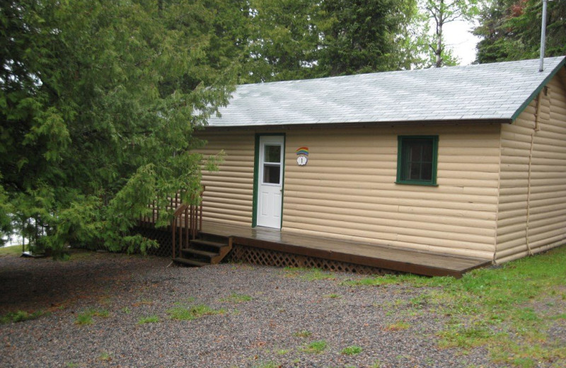 Cabin exterior at Rainbow Point Lodge.