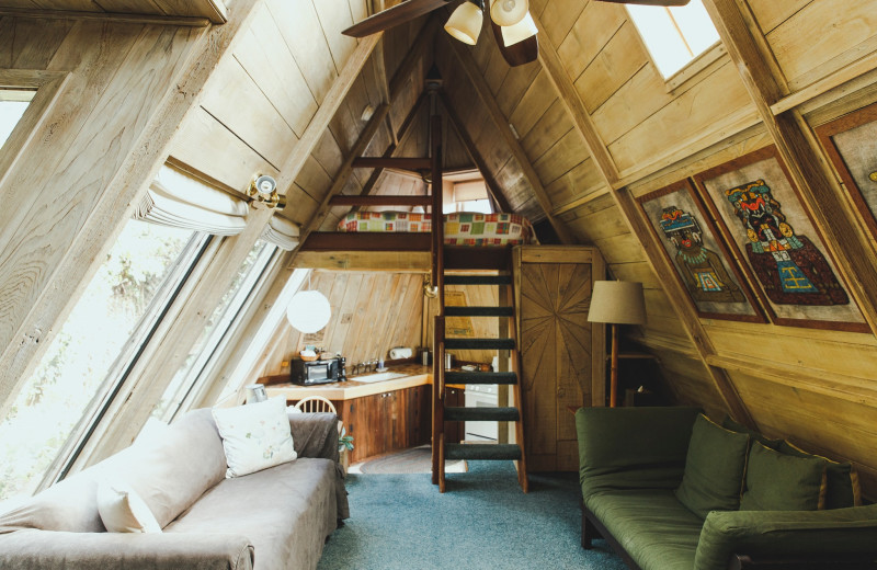 Cottage interior at Alegria Oceanfront Inn & Cottages.