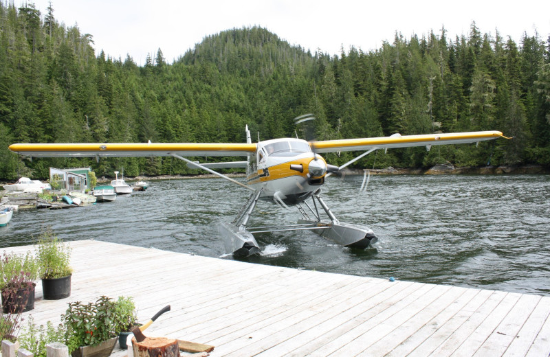 Flying in to Blackfish Lodge.