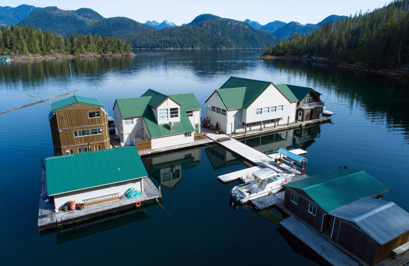 Aerial view of Nootka Wilderness Lodge.