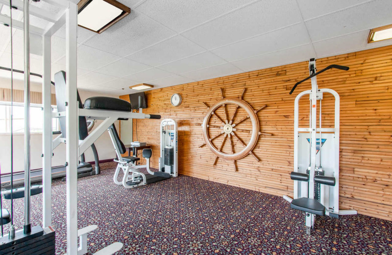 Fitness room at Surfrider Resort.