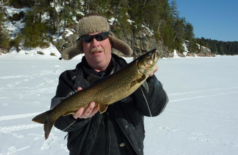 Ice fishing at Little Hawk Resort & Marina.