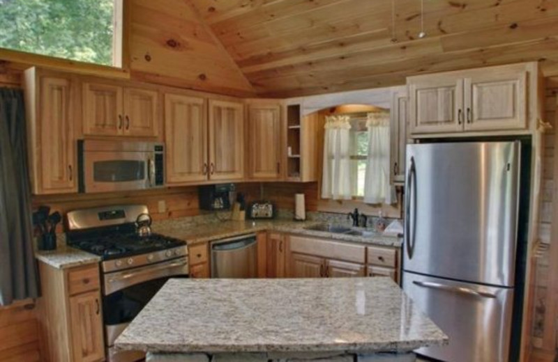 Cabin kitchen at Georgia Mountain Cabin Rentals.