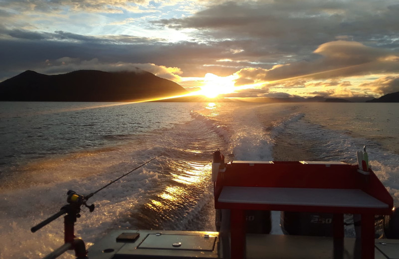 Boating at Screamin' Reels Lodge.