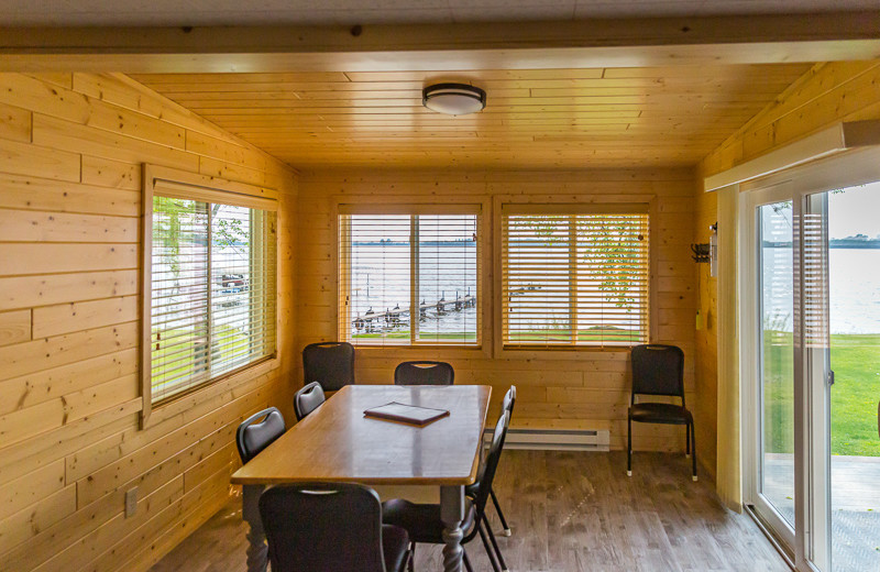 Cabin dining room at Ten Mile Lake Resort.
