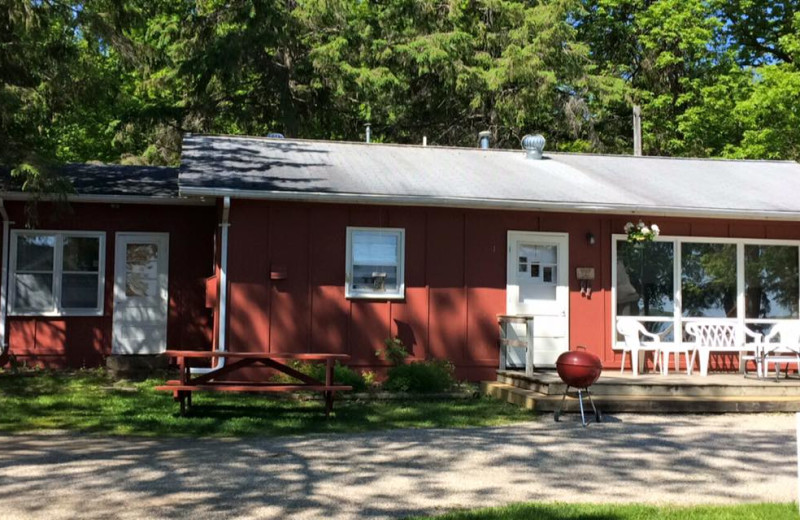 Cabin exterior at Tamarac Bay Resort.