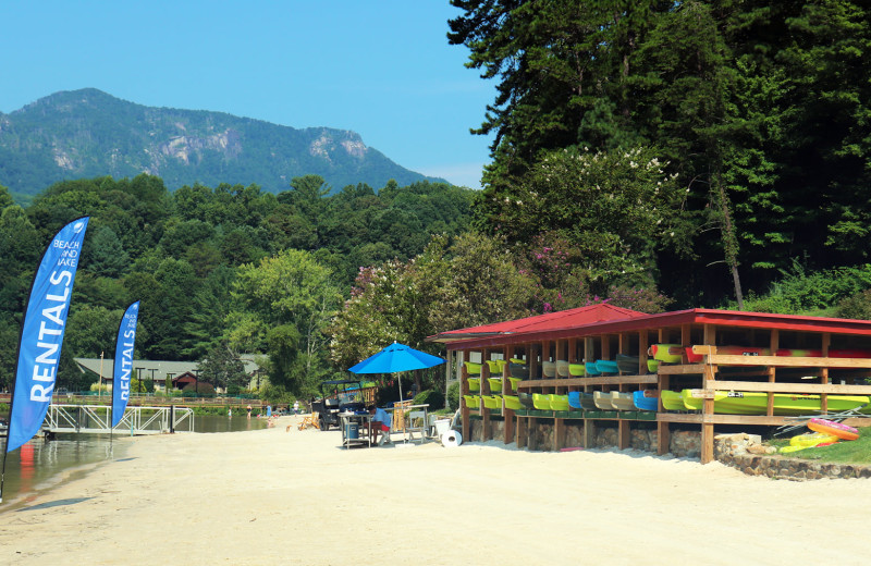 Beach at Rumbling Bald on Lake Lure.