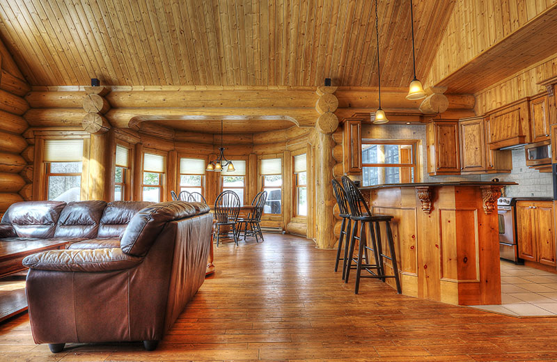 Chalet interior at Fiddler Lake Resort.