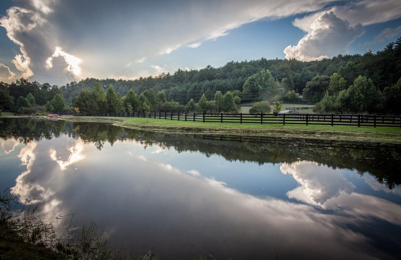 Lake view at Blue Sky Cabin Rentals.