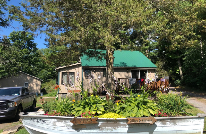 Cottage exterior at Riverbay Adventure Inn.