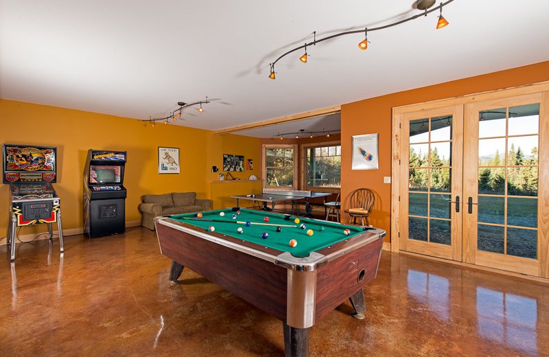 Vacation rental game room at Lake Placid Vacation Homes.