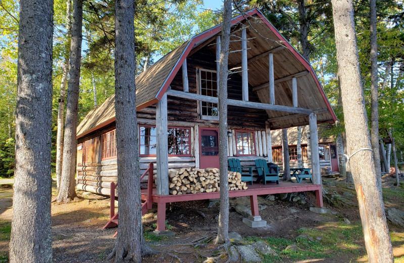 Cabin exterior at The Birches Resort.