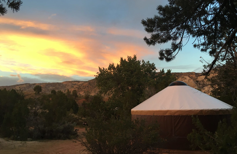 Sunset at Escalante Yurts.