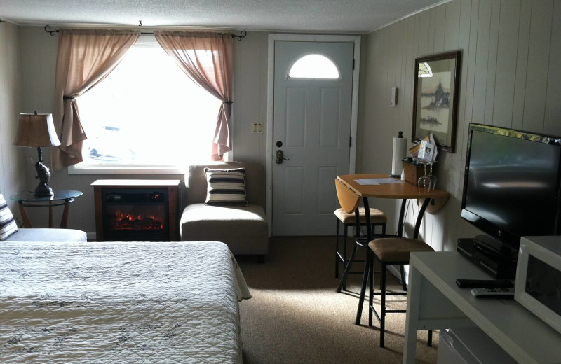 Guest room at Lake Breeze Resort.