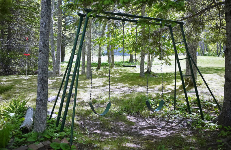 Rental swings at Acadia Cottage Rentals.