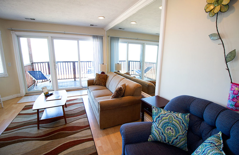 Condo living room at The Beach Condominiums Hotel-Resort.