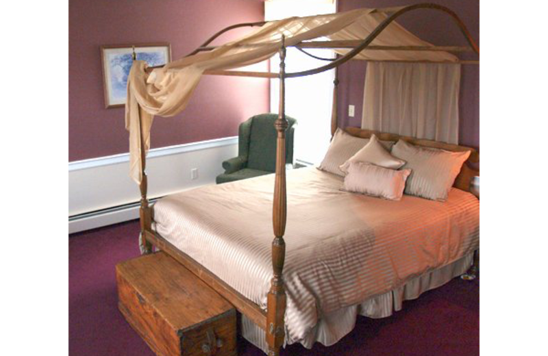 Suite bedroom at Essex Street Inn Newburyport.