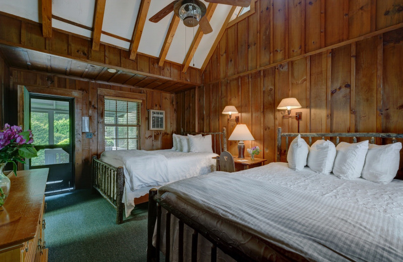 Guest bedroom at High Hampton Resort.