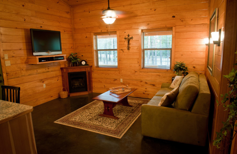 Cabin living room at Remember When Cabins.