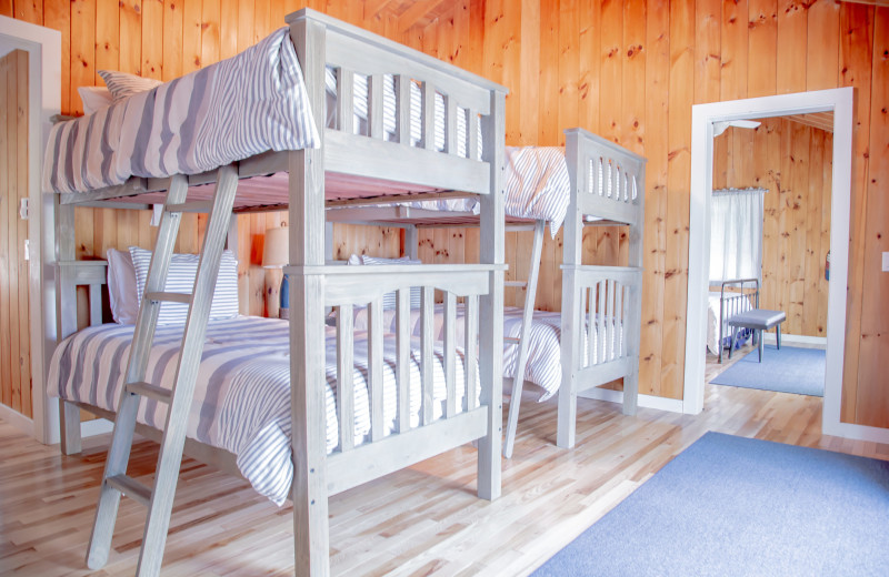 Cottage bedroom at Linekin Bay Resort.