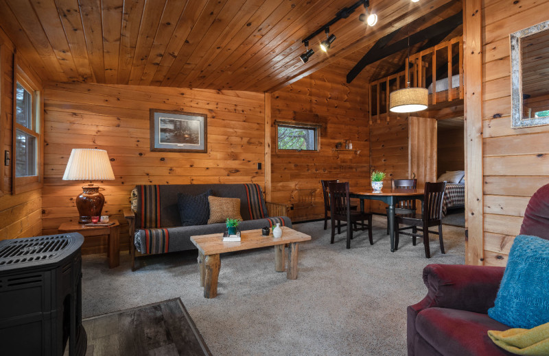 Cabin interior at Rockwood Lodge.