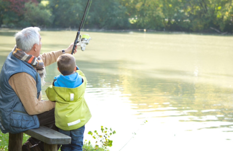 Family fishing at Long Lake Resort.